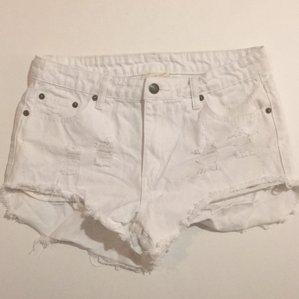 Litz White High Rise Jean Shorts